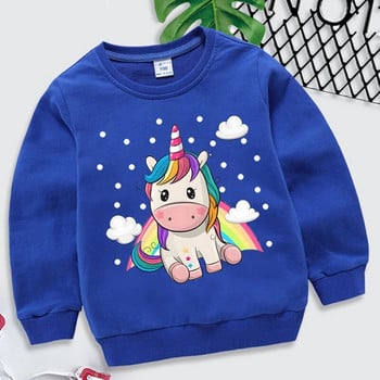 Rainbow Unicorn Hoodie Kids Fashion Casual μακρυμάνικο πουλόβερ Παιδικό φθινοπωρινό μπλουζάκια με κουκούλα Cartoon Cute Unicorn Hoodie