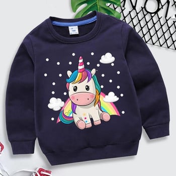 Rainbow Unicorn Hoodie Kids Fashion Casual μακρυμάνικο πουλόβερ Παιδικό φθινοπωρινό μπλουζάκια με κουκούλα Cartoon Cute Unicorn Hoodie