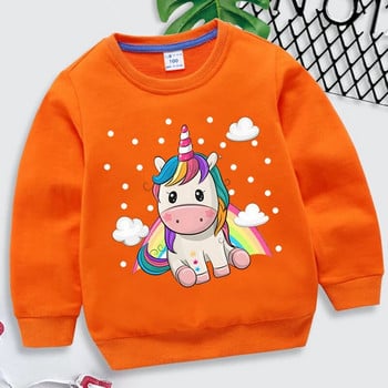 Rainbow Unicorn Hoodie Kids Fashion Casual μακρυμάνικο πουλόβερ Παιδικό φθινοπωρινό μπλουζάκια με κουκούλα Cartoon Cute Unicorn Hoodie