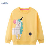 Little Maven 2023 Rudens Bērnu Apģērbi Bērnu Apģērbi Zīdaiņu Meiteņu Virsdrēbes Karikatūra Unicorn Džemperis Pavasara Topi Hoodies