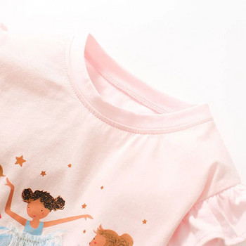 Little maven 2023 Детски дрехи Прохождащи момичета Горнища на детски дрехи Анимационни балетни момичета Тениска Памук