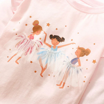 Little maven 2023 Παιδικά ρούχα για νήπια κοριτσίστικα Παιδικά ρούχα μπλουζάκια καρτούν Μπαλέτο κορίτσια από βαμβάκι