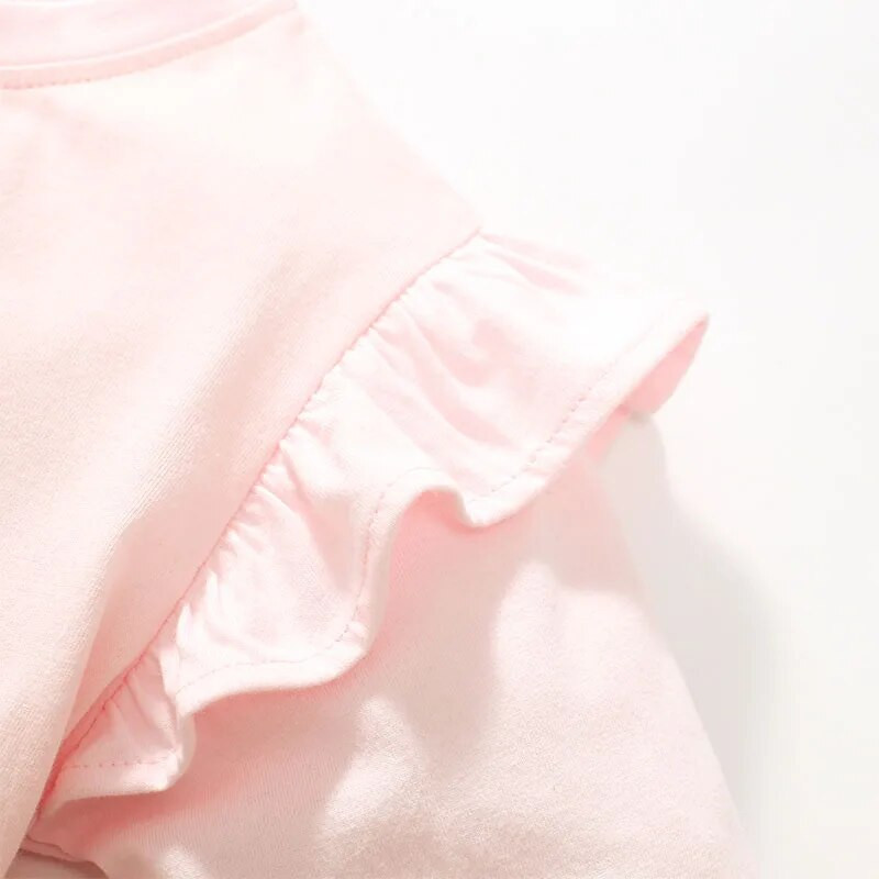 Little Maven 2023 Bērnu apģērbi Toddler Meiteņu Bērnu apģērbi Topi Karikatūra Balets Meiteņu T-krekls Kokvilna