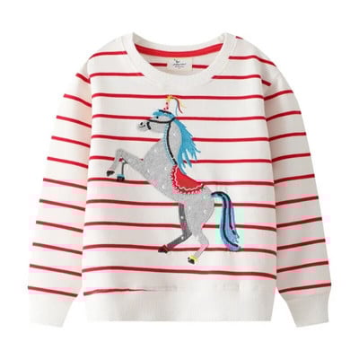 Hüppemeetrid Mood Tüdrukute Multifilmiga dressipluusid Lasteriided Armsad pikkade varrukatega Spordisärgid Lasterõivad