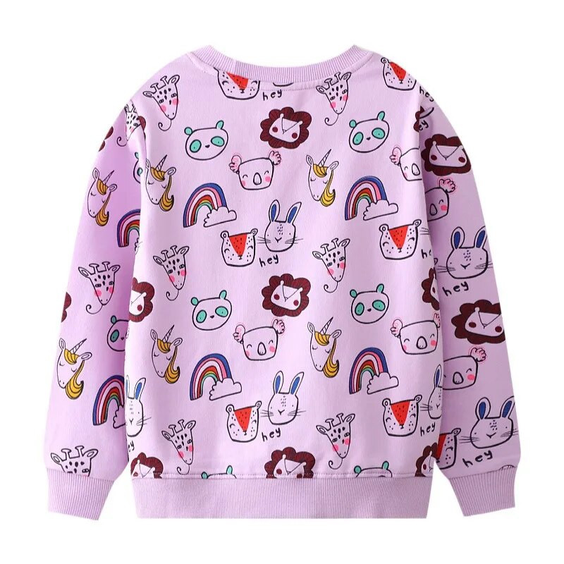 Hüppemeetrid Mood Tüdrukute Multifilmiga dressipluusid Lasteriided Armsad pikkade varrukatega Spordisärgid Lasterõivad