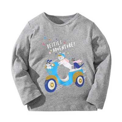 Jumping Meters 2-7T Őszi tavaszi lányok pólók Unikornis mintás Divat Gyermekruházat Hosszú ujjú babaviselet blúz ingek