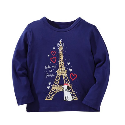 Jumping Meters 2-7T Őszi tavaszi lányok pólók Unikornis mintás Divat Gyermekruházat Hosszú ujjú babaviselet blúz ingek