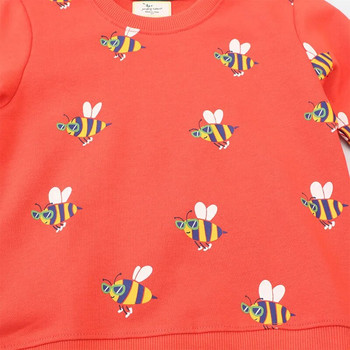 Jumping Meters 2023 Νέα σχέδια Bees print Φούτερ για κορίτσια για φθινοπωρινή άνοιξη Παιδικά μακρυμάνικα πουκάμισα με κουκούλα Βρεφικά ρούχα