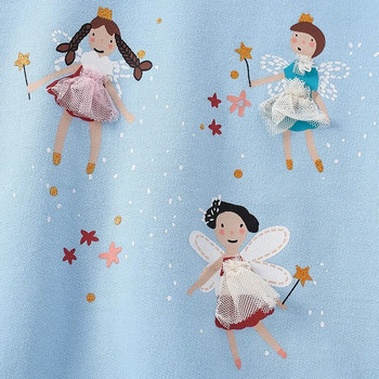 Little maven 2023 Νέα μόδα φούτερ Blue Flower Fairy Pretty Tops Cotton Comfort and Lovely για παιδιά 2-7 ετών