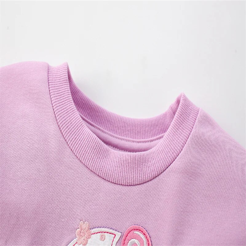 Jumping Meters 2-7T Παγωτό Φθινοπωρινό Χειμώνα Κοριτσίστικα Φούτερ για μωρό Μακρυμάνικα Παιδικά Ρούχα Κεντήματα με κουκούλα