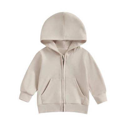 Masszív alkalmi, cipzáras kapucnis kabát kisgyermekeknek fiúknak lányoknak kapucnis pulóverek dzseki hosszú ujjú gyerekkabát őszi téli ruhák felsőruházat
