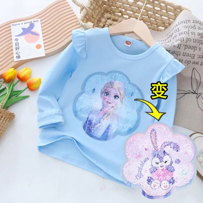 Tricou cu mâneci lungi pentru fete, din bumbac, pentru adolescenți, pentru copii, pentru copii