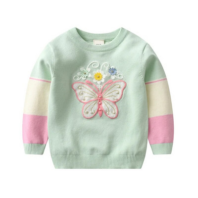 Jumping Meters 3-7T Butterfly hosszú ujjú új érkezés lány pulóverek őszre télre gyerek pulóverek babaruhák