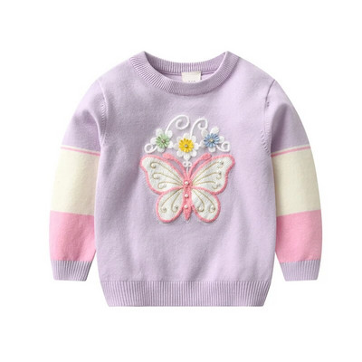 Jumping Meters 3-7T Butterfly hosszú ujjú új érkezés lány pulóverek őszre télre gyerek pulóverek babaruhák