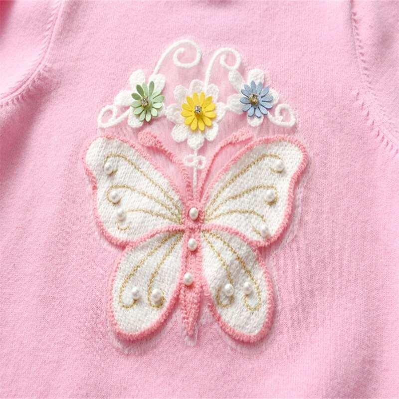 Jumping Meters 3-7T Butterfly hosszú ujjú új érkezés lány pulóverek őszre télre gyerek pulóverek babaruhák