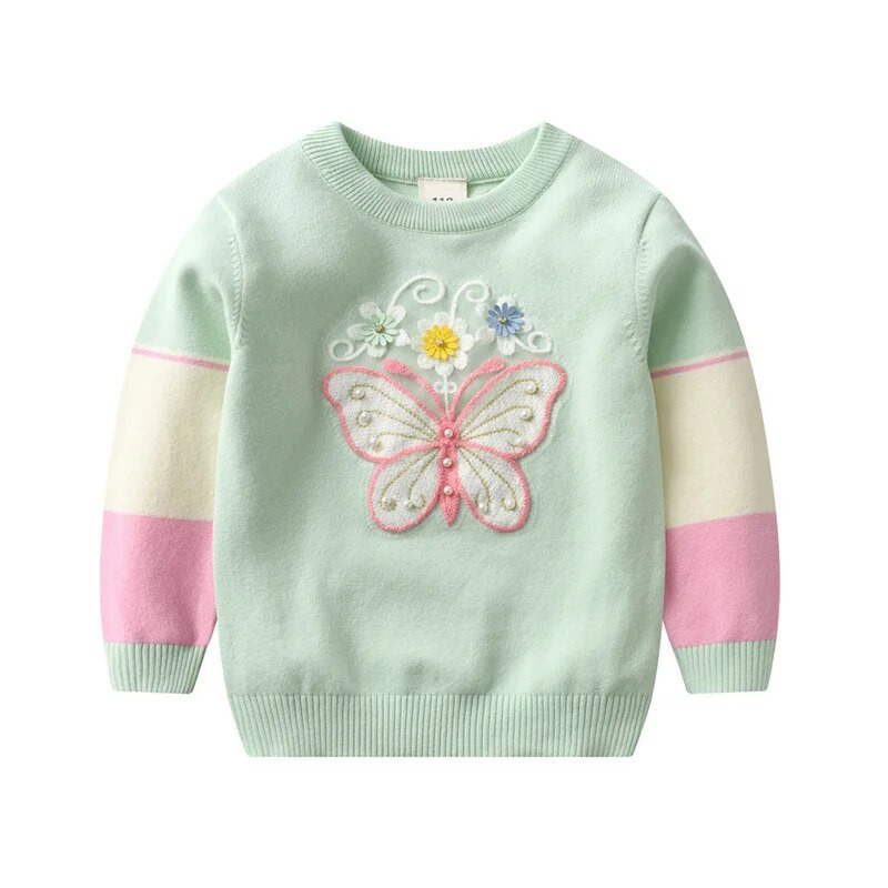 Jumping Meters 3-7T Butterfly hosszú ujjú új érkezés lány pulóverek őszre télre gyerek pulóverek babaruhák