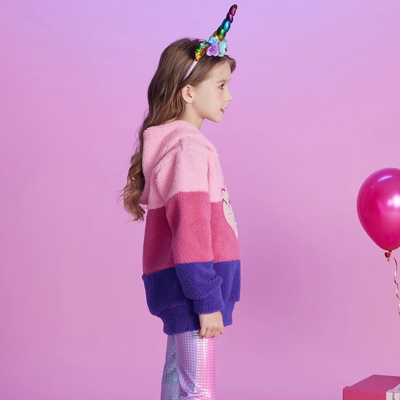 DXTON Ziemas Bērnu Hoodies Meiteņu Džemperi Polāra Fleece Pulovers Bērniem Sporta Topi Topi Sirds fliteriem Meiteņu ikdienas apģērbs