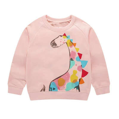 Little maven Girls 2023 jauni džemperi Dzīvnieku putni ar ziediem izšuvumi Meiteņu džemperis ar garām piedurknēm bērnu apģērbiem