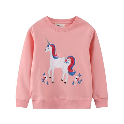 Little maven Girls 2023 jauni džemperi Dzīvnieku putni ar ziediem izšuvumi Meiteņu džemperis ar garām piedurknēm bērnu apģērbiem