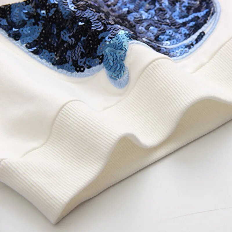 2023. Proljeće Jesen 2 3 4 5 6 7 8 10 godina Majica dugih rukava sa svjetlucavim crtanim izrezom u obliku dupina u boji patchwork za bebe, djecu i djevojčice