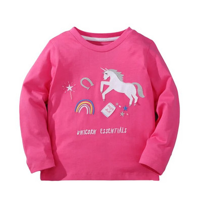 Lēcieni metri 2-7T Dzīvnieki Zīdaiņi Meitenes T krekli Rudens Mode Bērnu Apģērbi Aplikācijas Kabatas Mazu bērnu kostīmi Mīlīgi topi