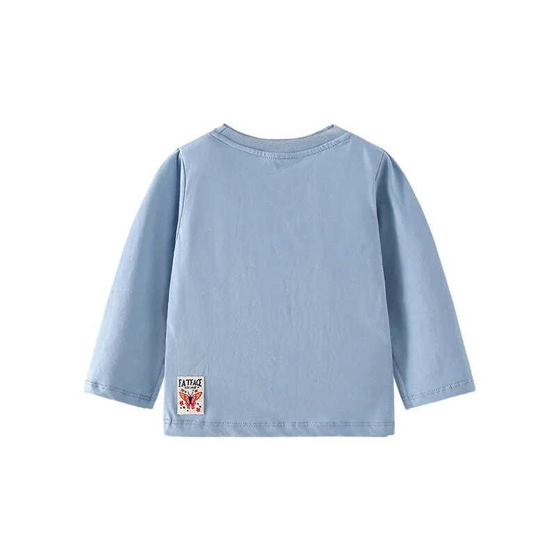 Lēcieni metri 2-7T Dzīvnieki Zīdaiņi Meitenes T krekli Rudens Mode Bērnu Apģērbi Aplikācijas Kabatas Mazu bērnu kostīmi Mīlīgi topi