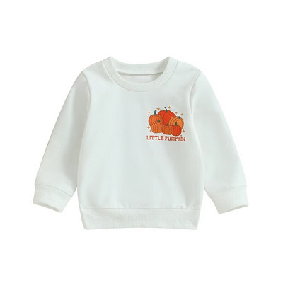 2023-06-06 Lioraitiin 0-3Years Baby Boy Girl Rudens džemperi ar garām piedurknēm Crew Kakla burti Ķirbju apdruka Helovīna tops