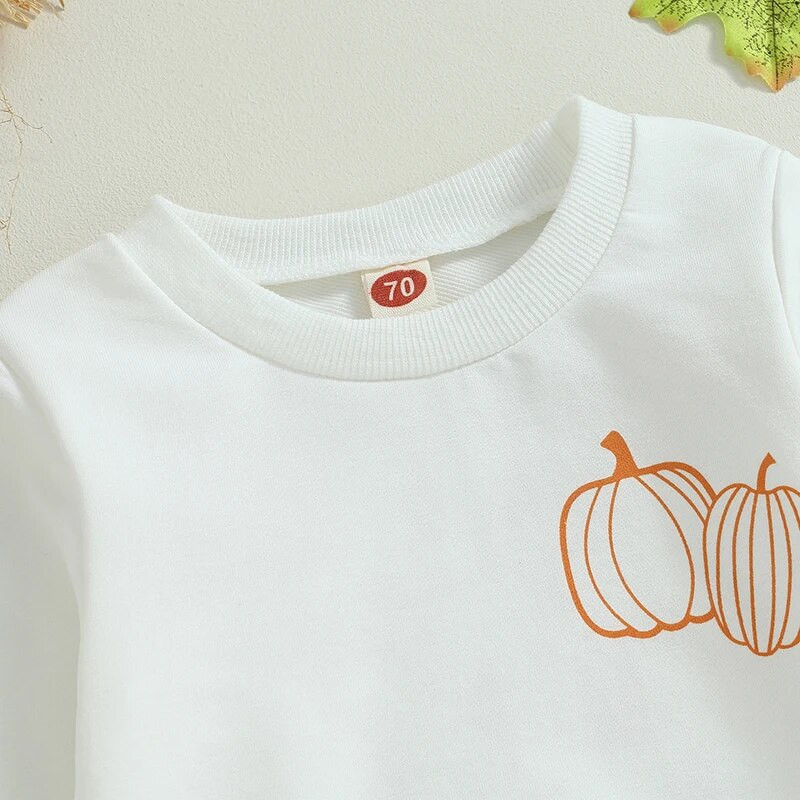 2023-06-06 Lioraitiin 0-3Years Baby Boy Girl Rudens džemperi ar garām piedurknēm Crew Kakla burti Ķirbju apdruka Helovīna tops