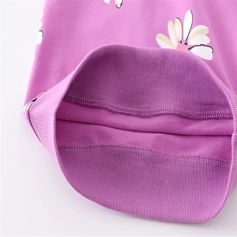 Ugróméterek Új érkezés Lányok Lila Pulóverek Őszi Tavaszi Gyerek Ruházat Virágos hosszú ujjú baba ingek felsők jelmez