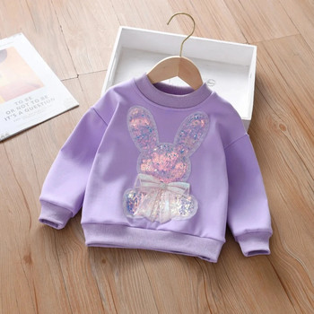 Παιδικό πουλόβερ για κορίτσια για την άνοιξη και το φθινόπωρο Παιδικό βαμβακερό καθημερινό πουλόβερ για κορίτσια με παγιέτες πανώ