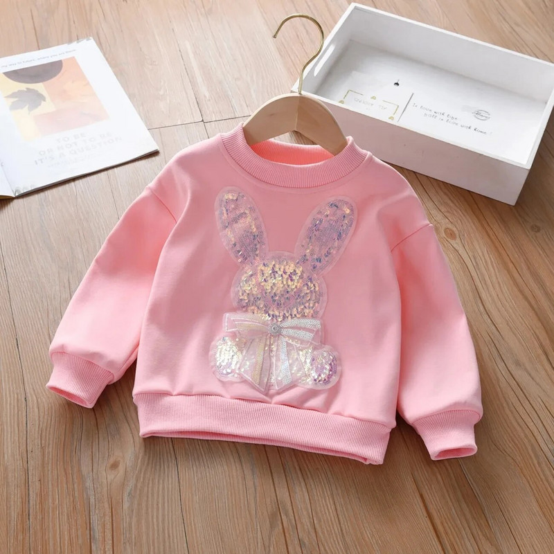 Bērnu meiteņu džemperis Pavasara un rudens modes Bērnu kokvilnas ikdienas plāns džemperis meiteņu zīdaiņu vizulis virsdrēbju augšdaļa