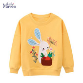 Little maven Κορίτσια Φούτερ Κουνέλια Απλικέ Βρεφικά Κοριτσίστικα Ρούχα για Παιδιά Βαμβακερά Χαριτωμένα Παιδικά Μακρυμάνικα Φούτερ