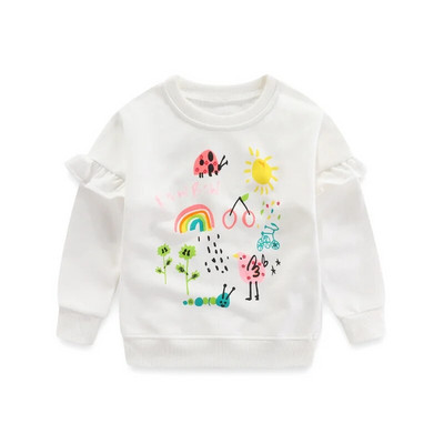 Šokinėjantys metrai Rudens pavasario mergaičių megztiniai su animacinių filmų spaudiniais karštai parduodami vaikiški viršutiniai marškinėliai ilgomis rankovėmis megztiniai marškinėliai mažiems vaikams