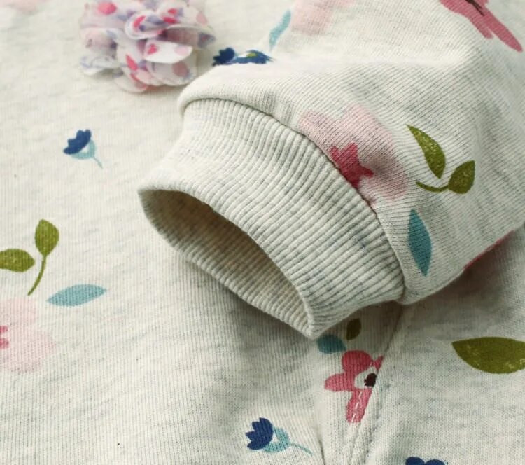 Mazu meiteņu džemperis ar garām piedurknēm Džemperis Bērnu apģērbs Rudens un ziemas ziedu puķu topiņi ar krekliņu apakšā