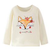 Little maven Baby Girls T-shirt Μακρυμάνικο βαμβακερό μαλακό φθινοπωρινό ρούχα Lovely Flower and Fox για νήπια κορίτσια Παιδιά 2 έως 7 ετών