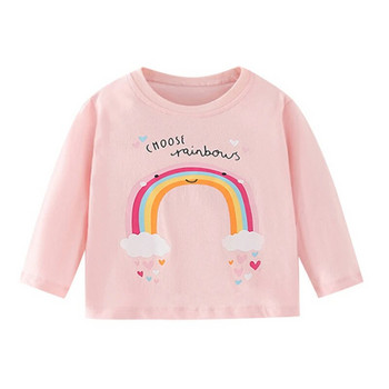 Little maven Бебешка тениска за момичета с дълги ръкави, меки памучни есенни дрехи, прекрасни цветя и лисица за малки деца, момичета, деца от 2 до 7 години