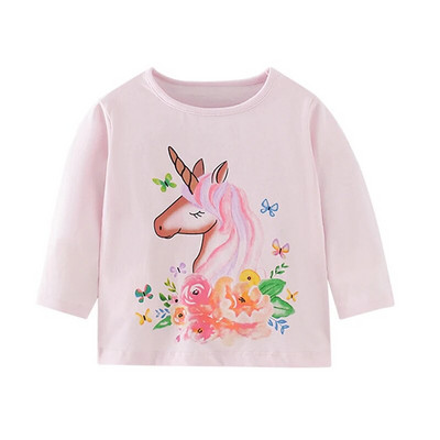 Little maven Baby Girls T-shirt Μακρυμάνικο βαμβακερό μαλακό φθινοπωρινό ρούχα Lovely Flower and Fox για νήπια κορίτσια Παιδιά 2 έως 7 ετών
