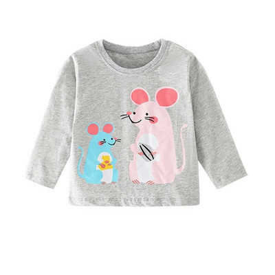Little maven Baby Girls T-shirt Μακρυμάνικο βαμβακερό μαλακό φθινοπωρινό ρούχα Lovely Flower and Fox για νήπια κορίτσια Παιδιά 2 έως 7 ετών