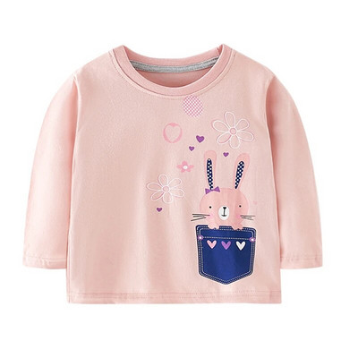 Little maven Baby Girls T-shirt Μακρυμάνικο βαμβακερό μαλακό φθινοπωρινό ρούχα Lovely Flower and Fox για νήπια κορίτσια Παιδιά 2 έως 7 ετών