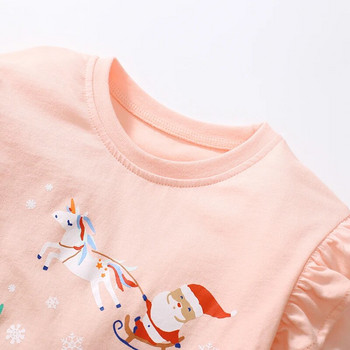 Little maven 2023 Παιδικά ρούχα για κορίτσια Βαμβακερά μπλουζάκια Πρωτοχρονιάς Χριστουγεννιάτικη μπλούζα Snow Man