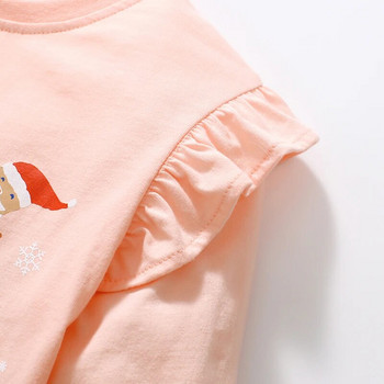 Little maven 2023 Παιδικά ρούχα για κορίτσια Βαμβακερά μπλουζάκια Πρωτοχρονιάς Χριστουγεννιάτικη μπλούζα Snow Man