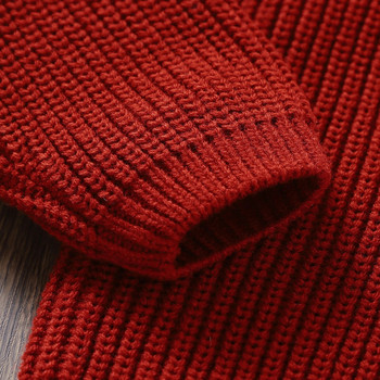 Бебе момичета момчета плетене дрехи зимен топъл пуловер джъмпер за деца букви бродерия пуловер с дълъг ръкав бебешки трикотаж