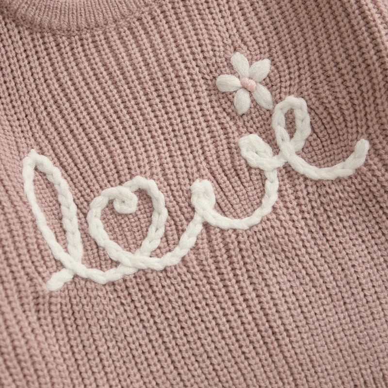 Ma&baby 6M-3Y zīdaiņu toddler jaundzimušo meiteņu džemperi rudens ziema trikotāžas ar garām piedurknēm ar burtu ziedu puloveri Valentīna dienas topi