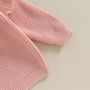 Χαριτωμένο βολάν μακρυμάνικο κοριτσίστικα πουλόβερ Χειμώνας ζεστά παιδικά πλεκτά ρούχα για νήπια Μασίφ μπλουζάκια με βελονάκι Φαρδιά πλεκτά