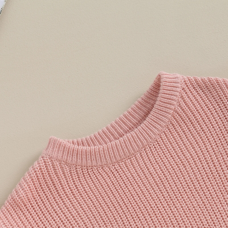 Aranyos fodros hosszú ujjú baba lány pulóverek télen meleg gyerekeknek tipegő kötött ruhák tömör horgolt pulóver felsők laza kötöttáru