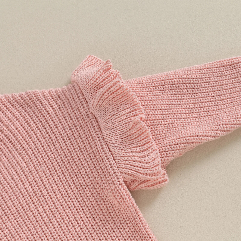 Aranyos fodros hosszú ujjú baba lány pulóverek télen meleg gyerekeknek tipegő kötött ruhák tömör horgolt pulóver felsők laza kötöttáru