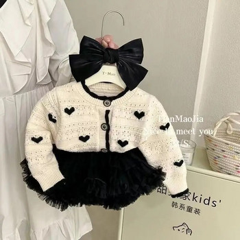 2023 Baby Girl Fashion Πλεκτά Πουλόβερ Ζακέτα Κέντημα Κοριτσάκι Παιδικά Ανοιξιάτικα Φθινοπωρινά Ρούχα Παιδικά Μπουφάν γενεθλίων
