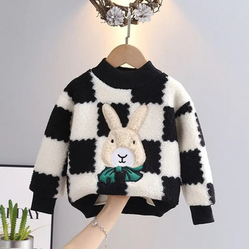 Φθινοπωρινά χειμερινά ρούχα για κορίτσια Μωρό φαρδύ πουλόβερ βελούδινο Παχύ παιδικό πουλόβερ για κορίτσια Μωρό πουκάμισο με πάτο
