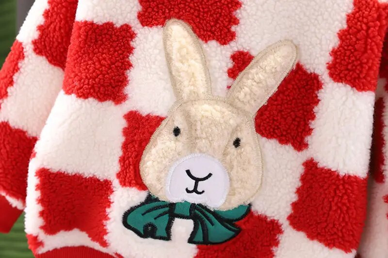 Rudens ziemas apģērbs meiteņu zīdaiņu brīvs džemperis plīša biezināts bērnu džemperis meiteņu mazuļu biezināts krekls