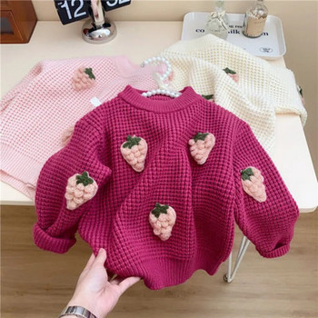 12M-6Y Пуловери за бебета за момичета Детски топли дебели плетени пуловери с дълъг ръкав Палта Детски дрехи за малки деца Есенно-зимни дрехи